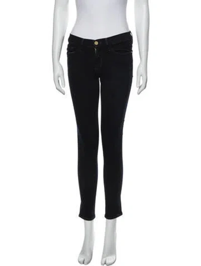 Pre-owned Frame Mid-rise Skinny Leg Jeans In Blue