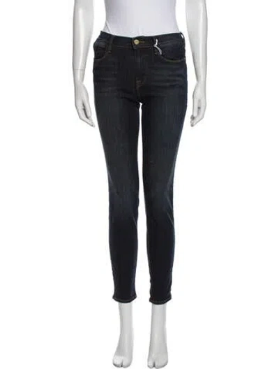 Pre-owned Frame Mid-rise Skinny Leg Jeans In Blue
