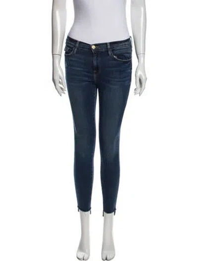 Pre-owned Frame Mid-rise Skinny Leg Jeans In Blue
