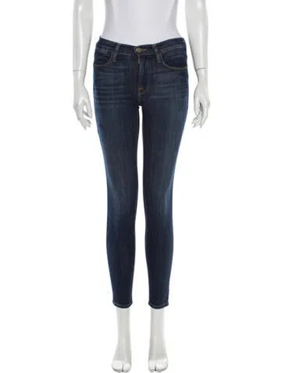 Pre-owned Frame Mid-rise Skinny Leg Jeans In Blue