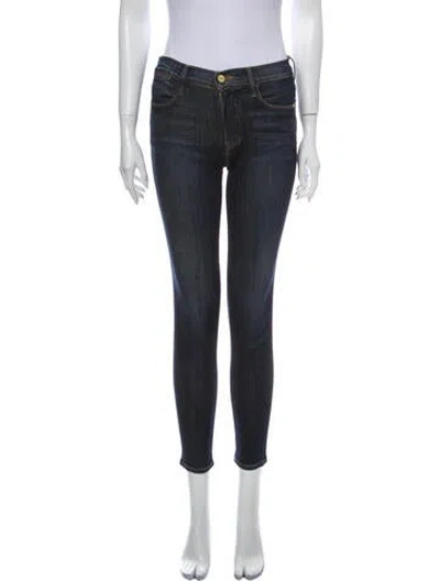 Pre-owned Frame Mid-rise Skinny Leg Jeans In Blue