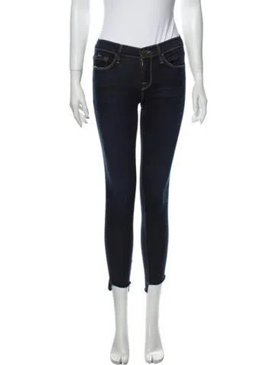 Pre-owned Frame Mid-rise Skinny Leg Jeans In Blue