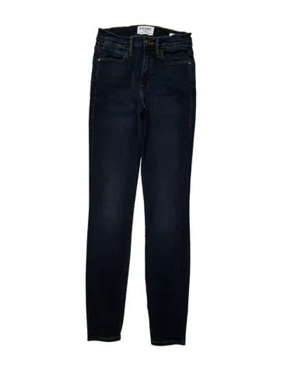 Pre-owned Frame Mid-rise Skinny Leg Jeans In Blue