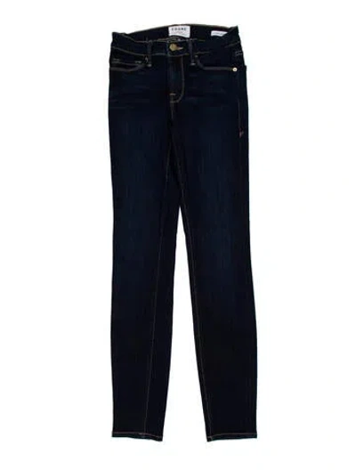 Pre-owned Frame Mid-rise Skinny Leg Jeans In Blue
