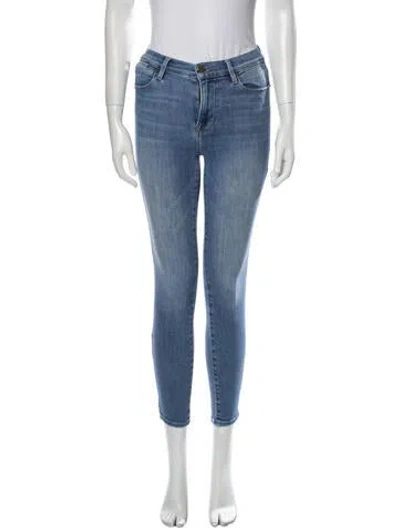 Pre-owned Frame Mid-rise Skinny Leg Jeans In Blue