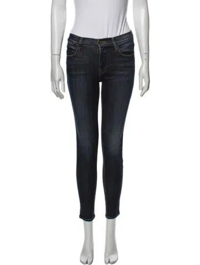 Pre-owned Frame Mid-rise Skinny Leg Jeans In Blue