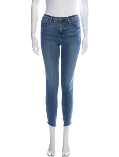 Pre-owned Frame Mid-rise Skinny Leg Jeans In Blue