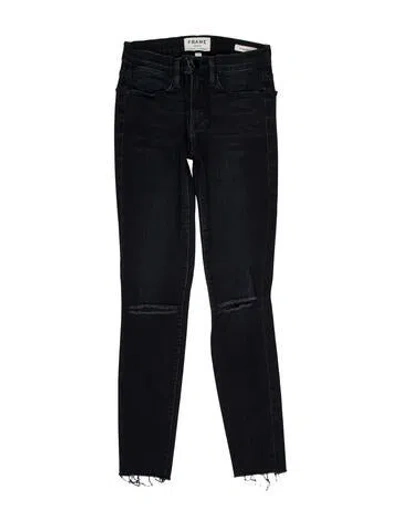 Pre-owned Frame Mid-rise Skinny Leg Jeans In Blue