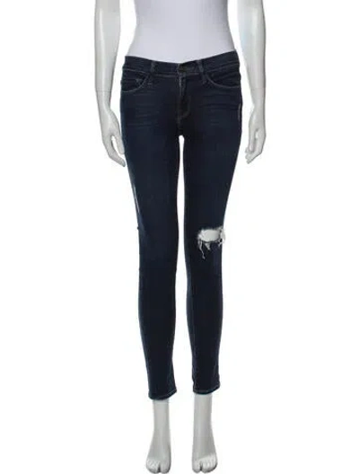 Pre-owned Frame Mid-rise Skinny Leg Jeans In Blue