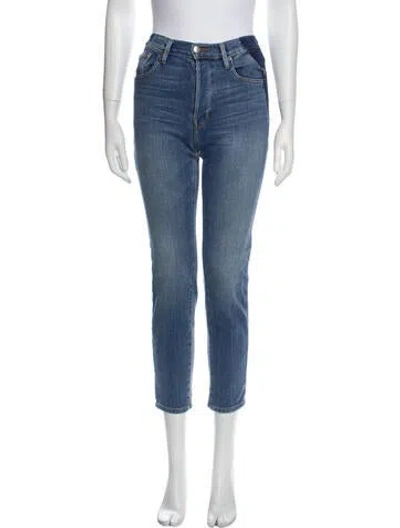 Pre-owned Frame Mid-rise Skinny Leg Jeans In Blue