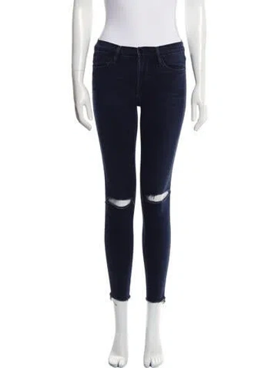 Pre-owned Frame Mid-rise Skinny Leg Jeans In Blue