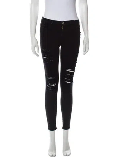 Pre-owned Frame Mid-rise Skinny Leg Jeans In Blue