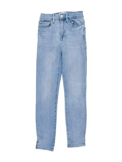 Pre-owned Frame Mid-rise Skinny Leg Jeans In Blue