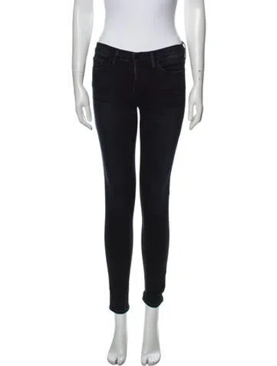 Pre-owned Frame Mid-rise Skinny Leg Jeans In Blue