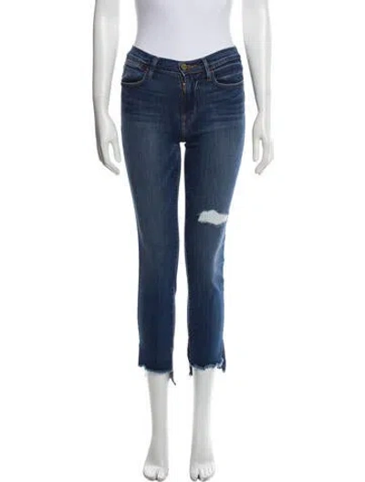 Pre-owned Frame Mid-rise Skinny Leg Jeans In Blue