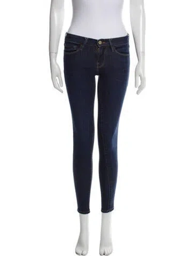 Pre-owned Frame Mid-rise Skinny Leg Jeans In Blue