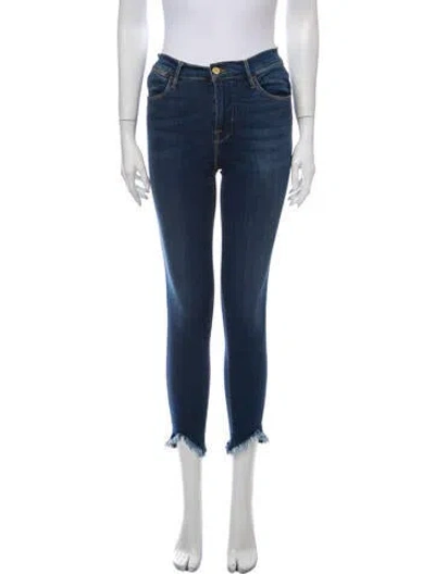 Pre-owned Frame Mid-rise Skinny Leg Jeans In Blue