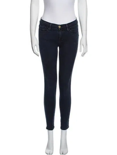 Pre-owned Frame Mid-rise Skinny Leg Jeans In Blue