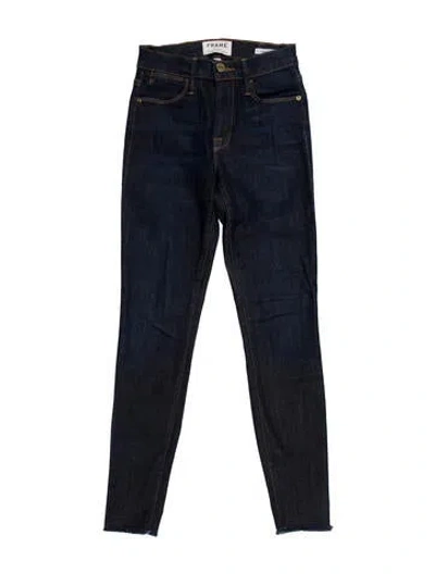Pre-owned Frame Mid-rise Skinny Leg Jeans In Blue