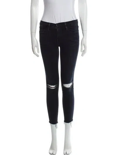 Pre-owned Frame Mid-rise Skinny Leg Jeans In Blue
