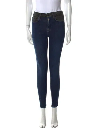 Pre-owned Frame Mid-rise Skinny Leg Jeans In Blue
