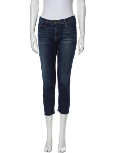 Pre-owned Frame Mid-rise Skinny Leg Jeans In Blue