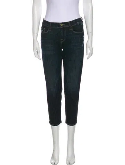 Pre-owned Frame Mid-rise Skinny Leg Jeans In Blue