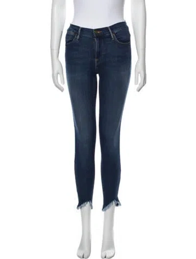 Pre-owned Frame Mid-rise Skinny Leg Jeans In Blue
