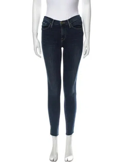 Pre-owned Frame Mid-rise Skinny Leg Jeans In Blue