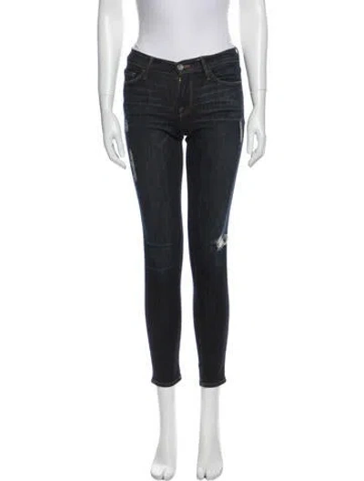 Pre-owned Frame Mid-rise Skinny Leg Jeans In Blue