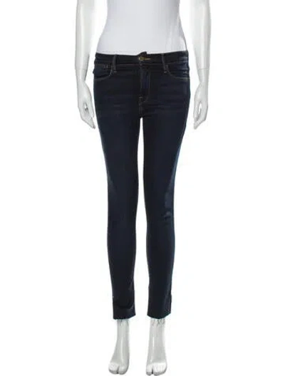Pre-owned Frame Mid-rise Skinny Leg Jeans In Blue