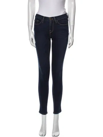 Pre-owned Frame Mid-rise Skinny Leg Jeans In Blue