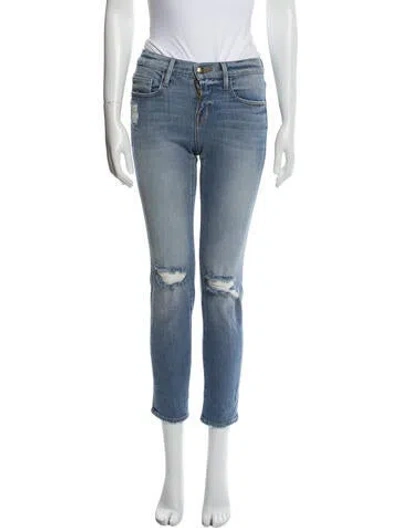 Pre-owned Frame Mid-rise Skinny Leg Jeans In Blue