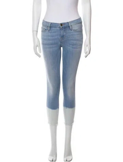 Pre-owned Frame Mid-rise Skinny Leg Jeans In Blue