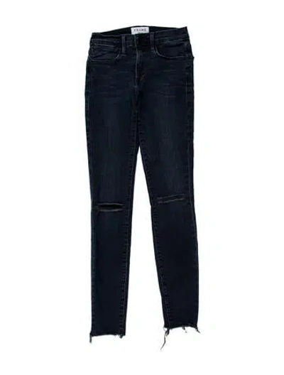 Pre-owned Frame Mid-rise Skinny Leg Jeans In Blue