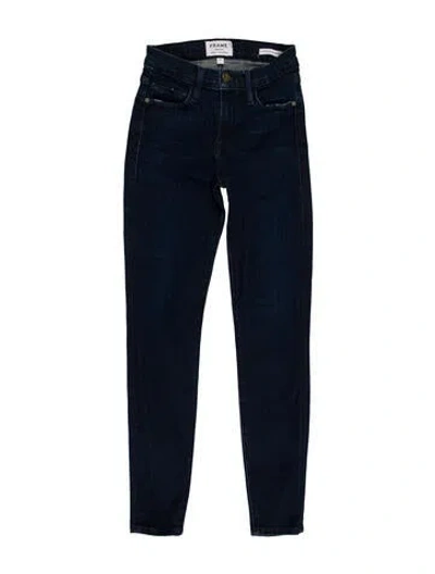Pre-owned Frame Mid-rise Skinny Leg Jeans In Blue