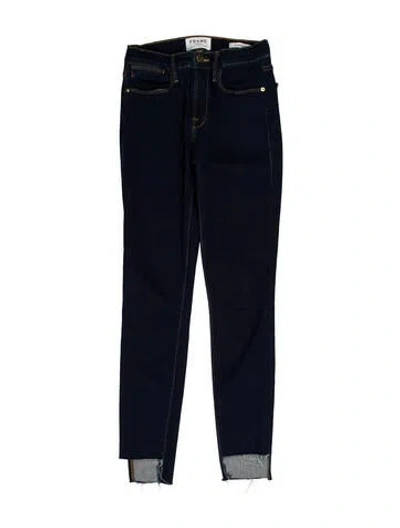 Pre-owned Frame Mid-rise Skinny Leg Jeans In Blue