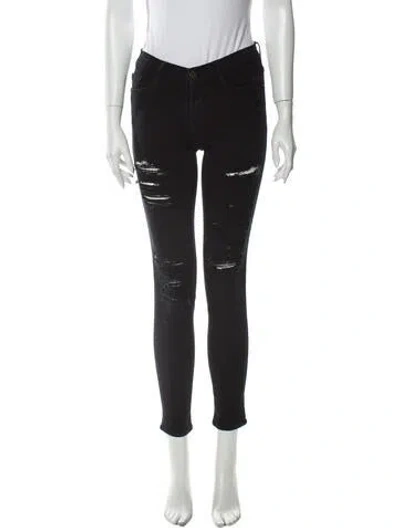 Pre-owned Frame Mid-rise Skinny Leg Jeans In Blue