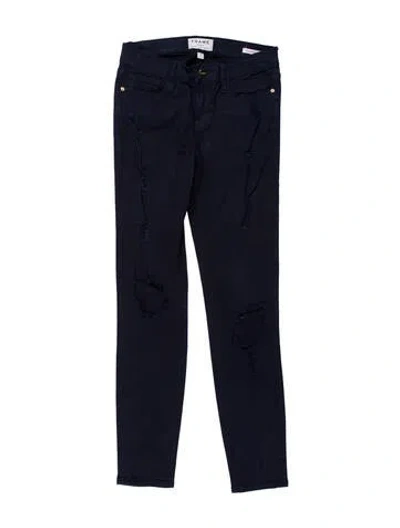 Pre-owned Frame Mid-rise Skinny Leg Jeans In Blue