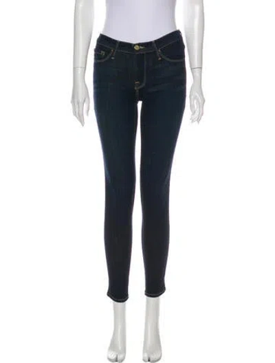 Pre-owned Frame Mid-rise Skinny Leg Jeans In Blue