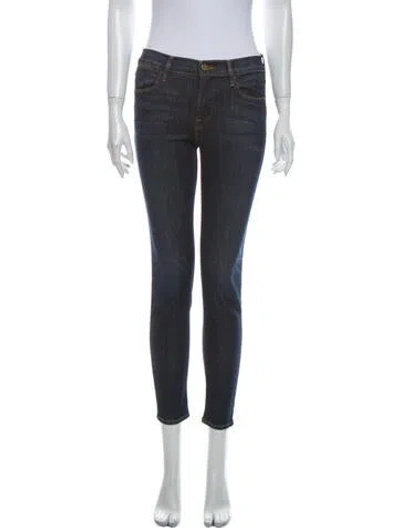 Pre-owned Frame Mid-rise Skinny Leg Jeans In Blue