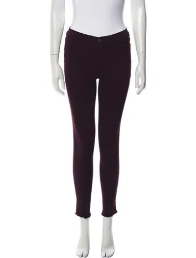 Pre-owned Frame Mid-rise Skinny Leg Jeans In Burgundy