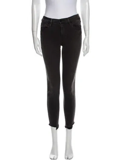 Pre-owned Frame Mid-rise Skinny Leg Jeans In Gray