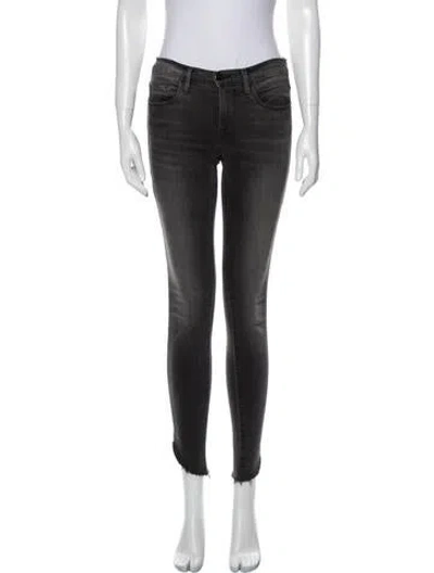 Pre-owned Frame Mid-rise Skinny Leg Jeans In Gray