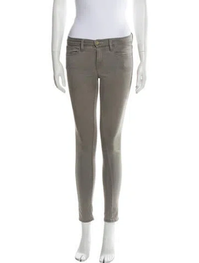 Pre-owned Frame Mid-rise Skinny Leg Jeans In Gray