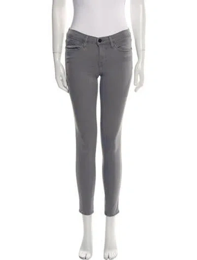 Pre-owned Frame Mid-rise Skinny Leg Jeans In Gray