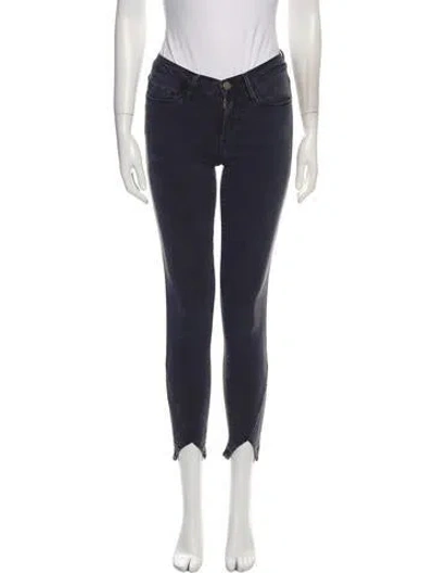 Pre-owned Frame Mid-rise Skinny Leg Jeans In Gray