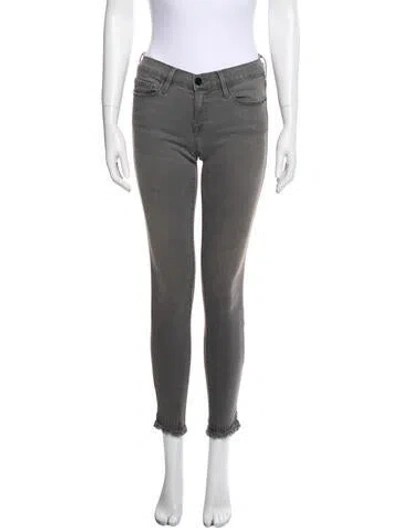 Pre-owned Frame Mid-rise Skinny Leg Jeans In Gray