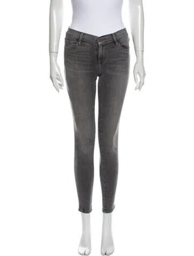 Pre-owned Frame Mid-rise Skinny Leg Jeans In Gray
