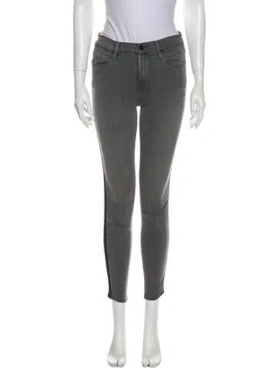 Pre-owned Frame Mid-rise Skinny Leg Jeans In Gray